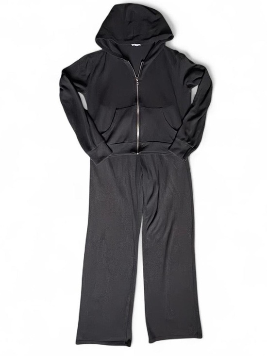 Enti Pants - Enti boutique brand black vintage set tracksuit set with wide leg pants hoodie